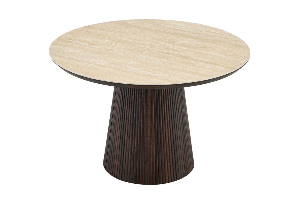 Eettafel GANIER Keramiek Zand Rond 120 cm