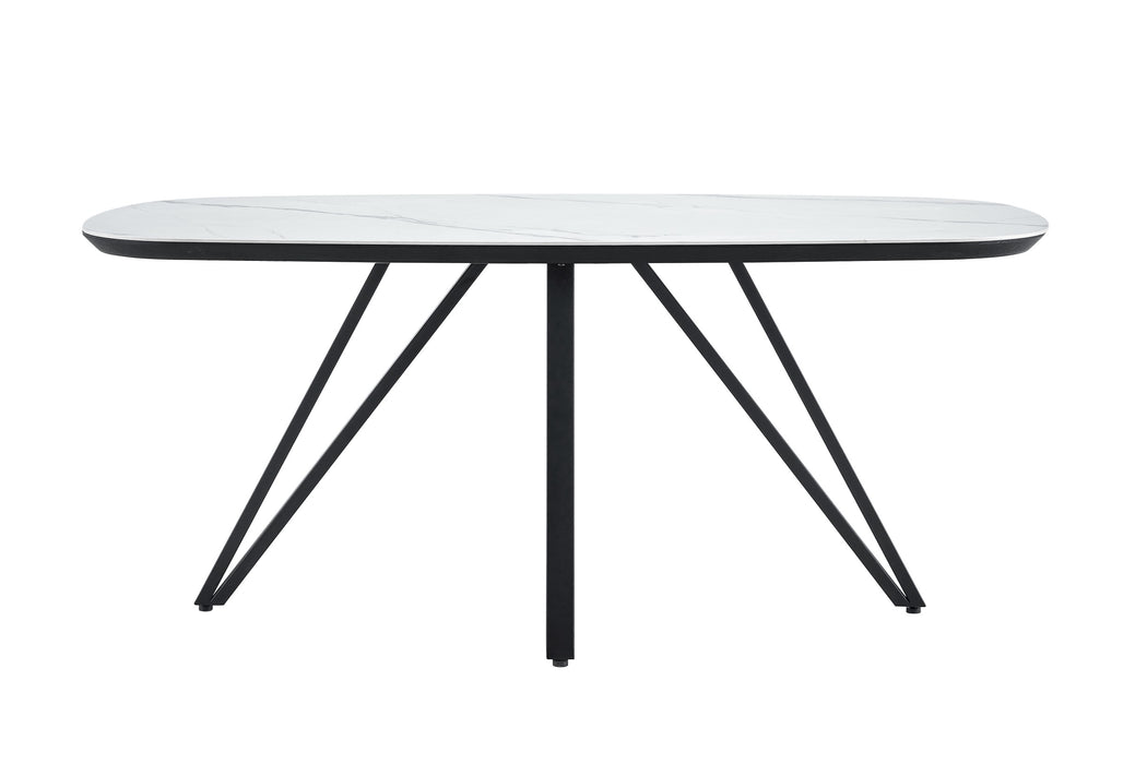 Table à manger TRESSIN Céramique Blanc 160 cm