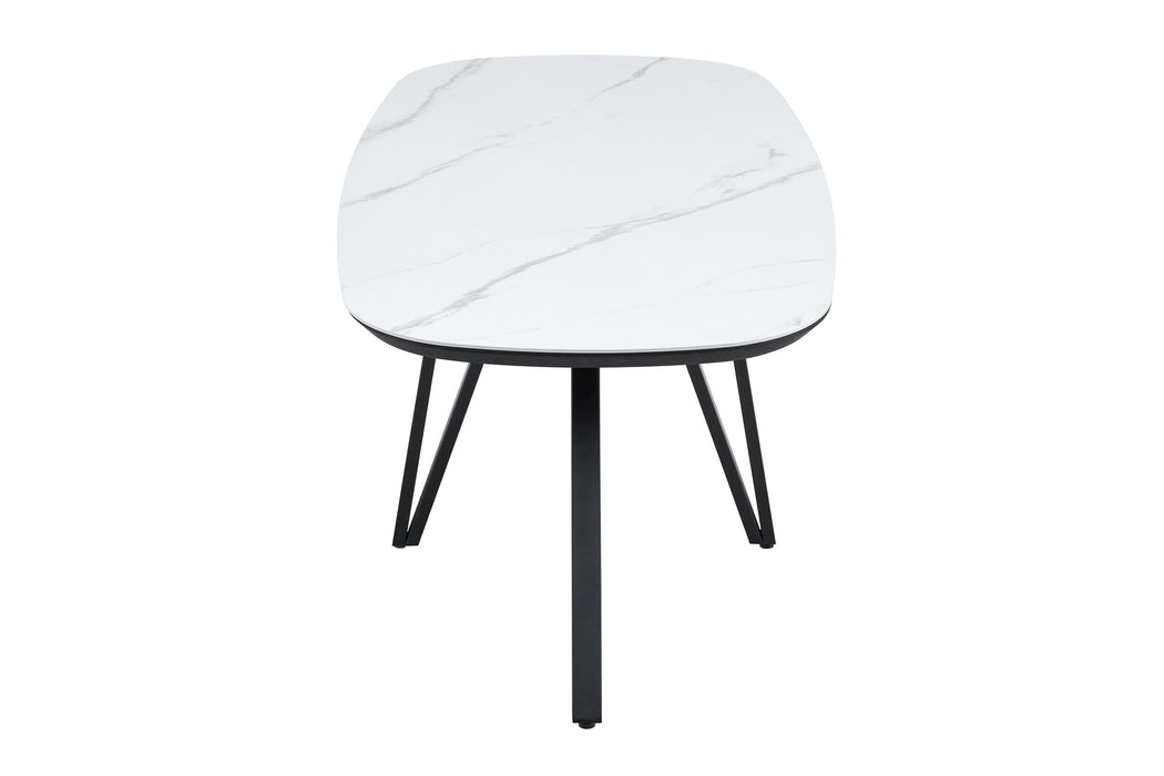 Table à manger TRESSIN Céramique Blanc 160 cm