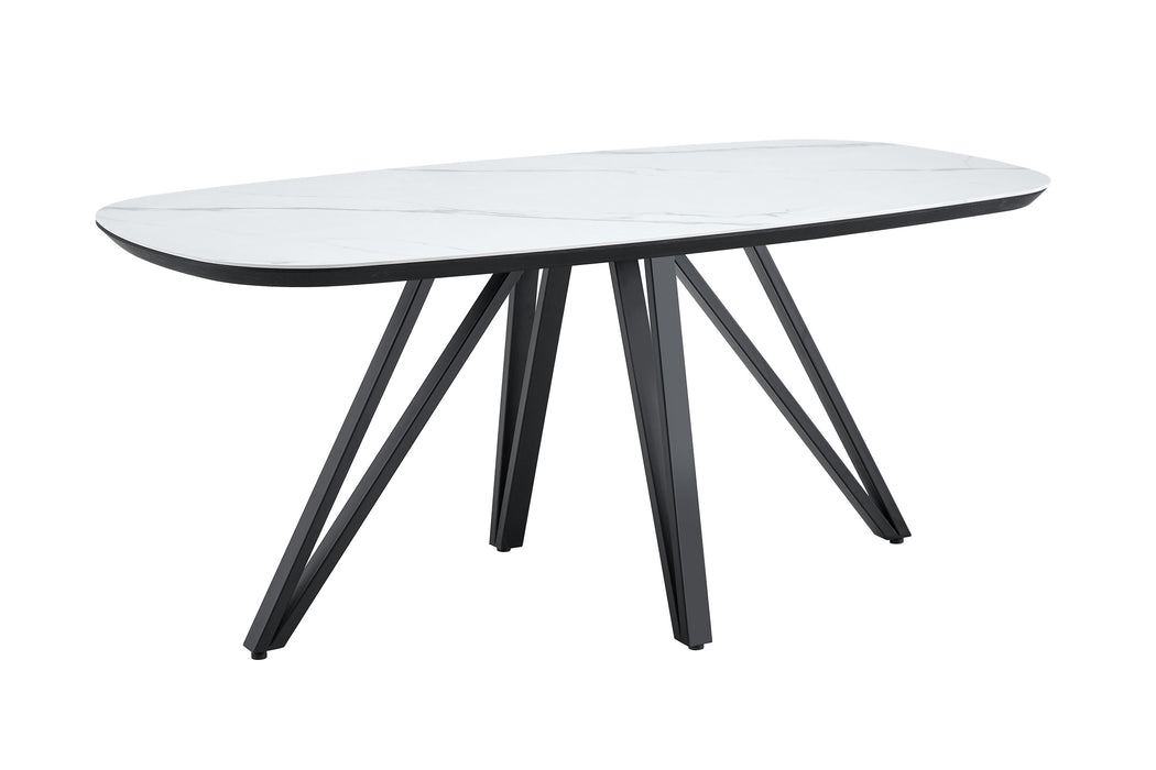 Table à manger TRESSIN Céramique Blanc 160 cm