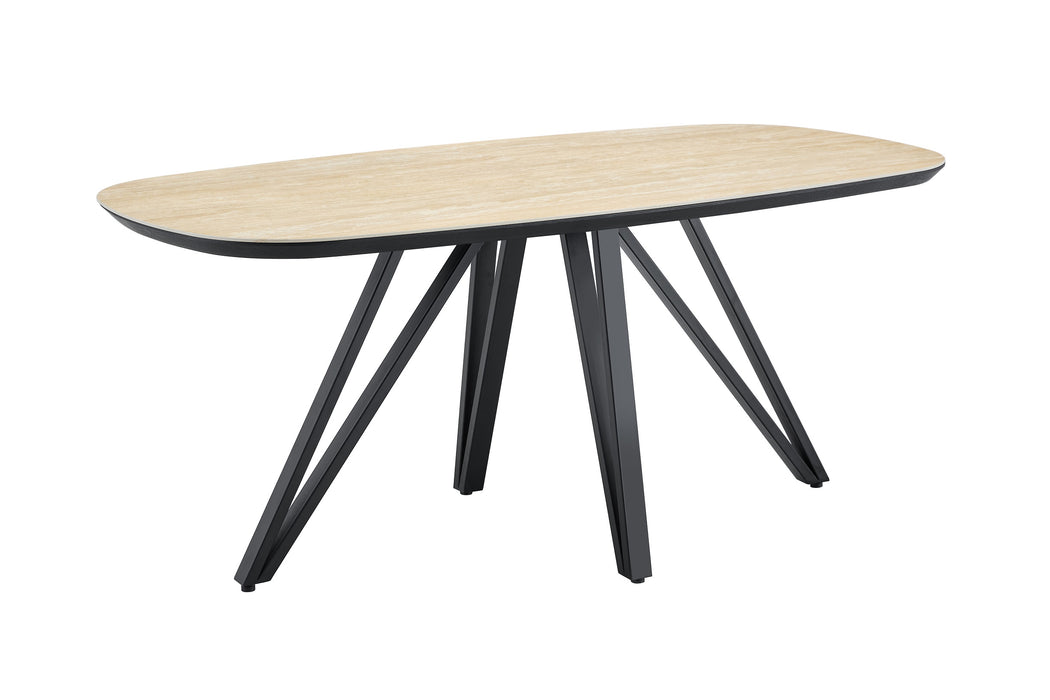 Eettafel TRESSIN Keramiek Travertin Look 220 cm