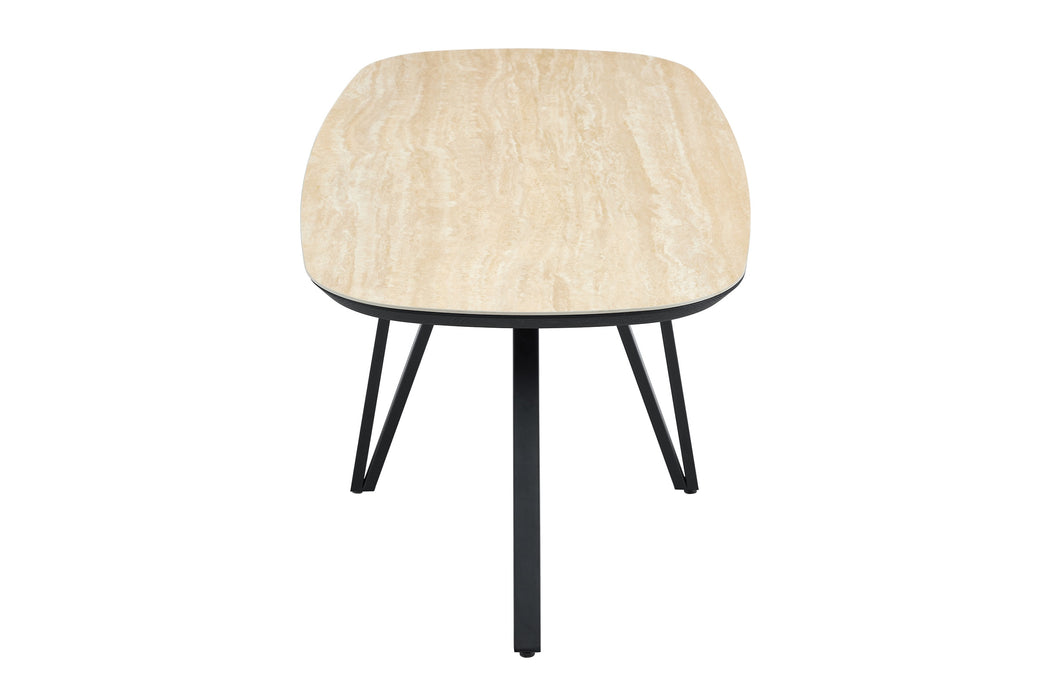 Eettafel TRESSIN Keramiek Travertin look 180 cm