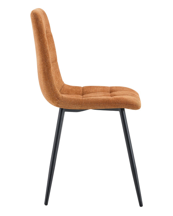 Ensemble de 4 Chaise de salle à manger BOIZY bouclé Cognac