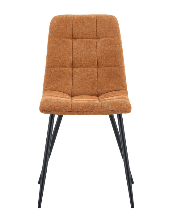 Ensemble de 4 Chaise de salle à manger BOIZY bouclé Cognac