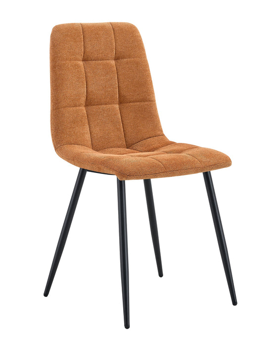 Ensemble de 4 Chaise de salle à manger BOIZY bouclé Cognac