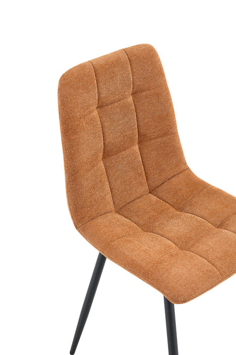 Ensemble de 4 Chaise de salle à manger BOIZY bouclé Cognac
