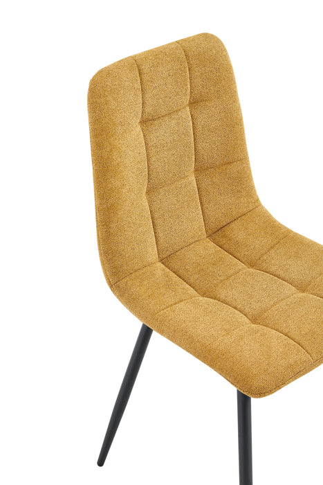 Ensemble de 4 Chaise de salle à manger BOIZY bouclé Ocre Jaune