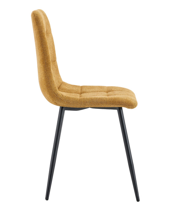 Ensemble de 4 Chaise de salle à manger BOIZY bouclé Ocre Jaune