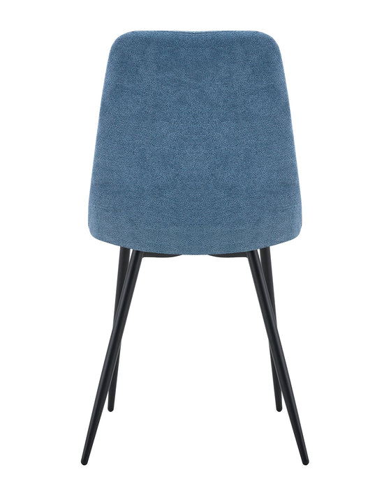 Ensemble de 4 Chaise de salle à manger BOIZY bouclé Bleu