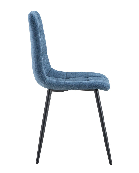 Ensemble de 4 Chaise de salle à manger BOIZY bouclé Bleu