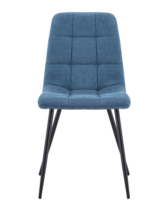Ensemble de 4 Chaise de salle à manger BOIZY bouclé Bleu