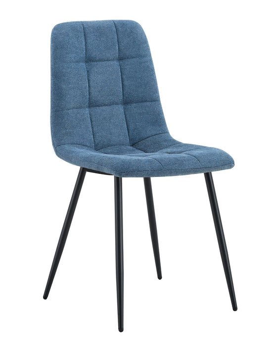 Ensemble de 4 Chaise de salle à manger BOIZY bouclé Bleu