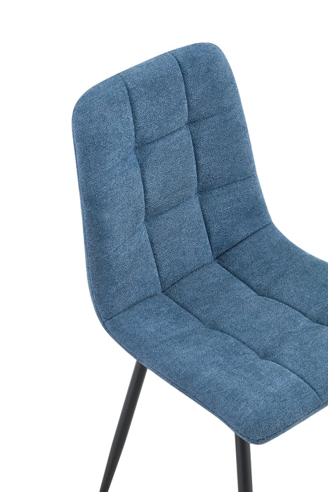 Ensemble de 4 Chaise de salle à manger BOIZY bouclé Bleu