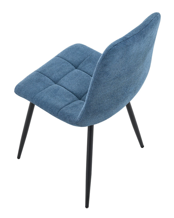 Ensemble de 4 Chaise de salle à manger BOIZY bouclé Bleu