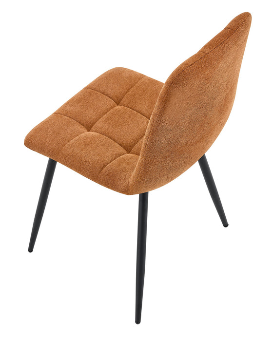 Ensemble de 4 Chaise de salle à manger BOIZY bouclé Cognac