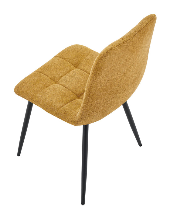 Ensemble de 4 Chaise de salle à manger BOIZY bouclé Ocre Jaune