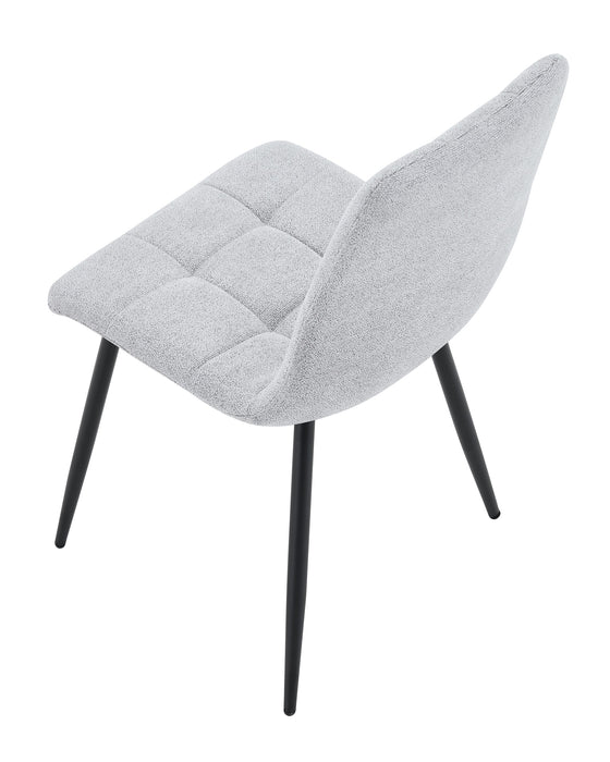 Set van 4 Eetkamerstoel Boizy Boucle Grijs