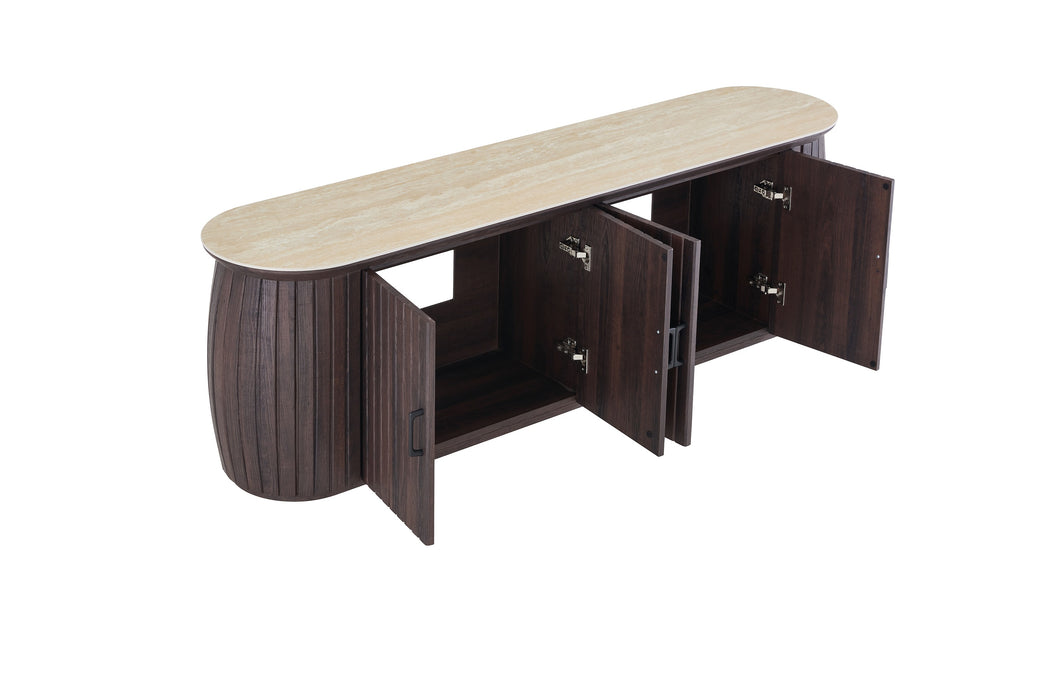 TV-meubel LADOUR Walnoot Keramiek 180 cm
