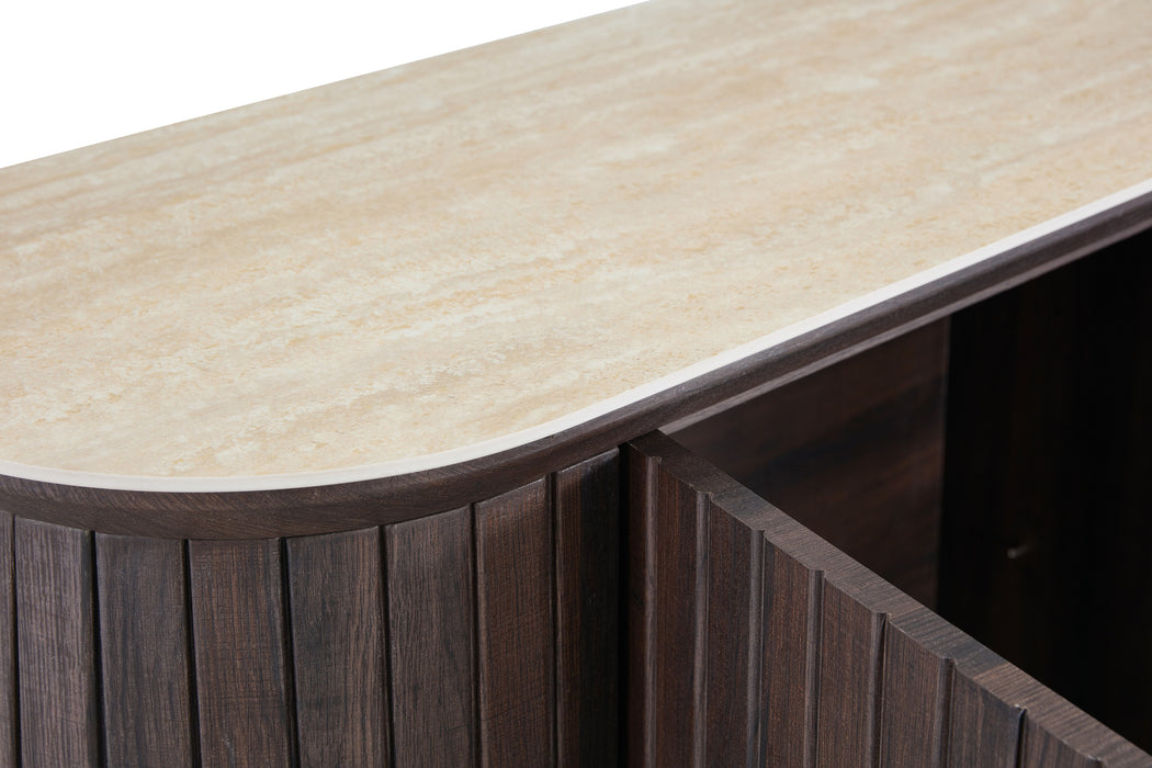 Dressoir LADOUR Walnoot Keramiek 180 cm