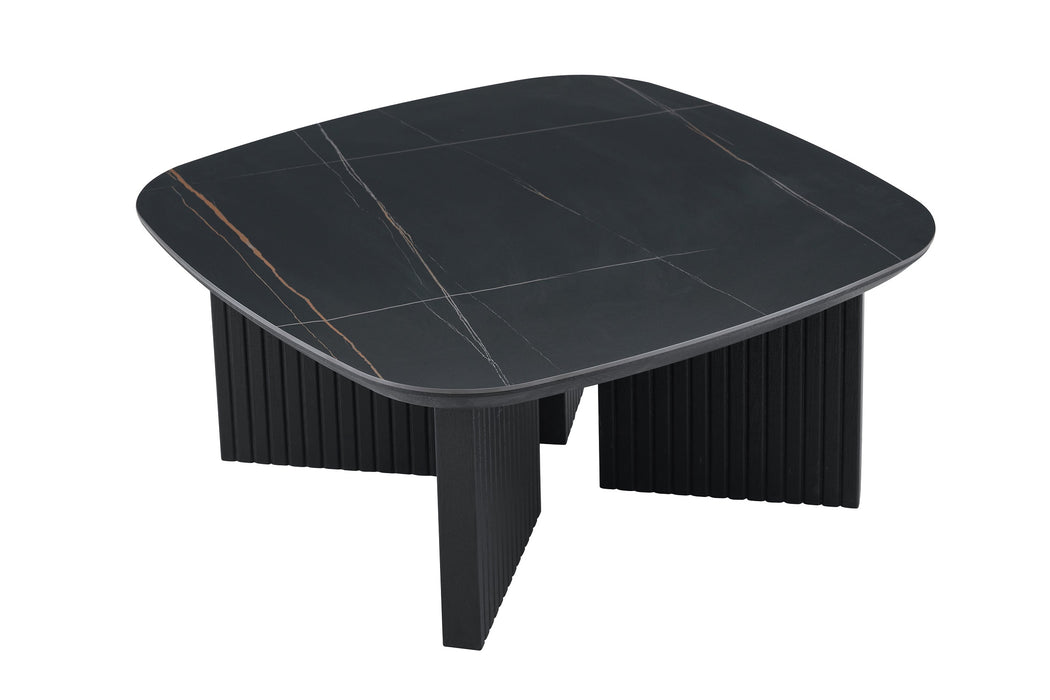 Salontafel SAMOIS Keramiek Zwart 90 x 90 cm
