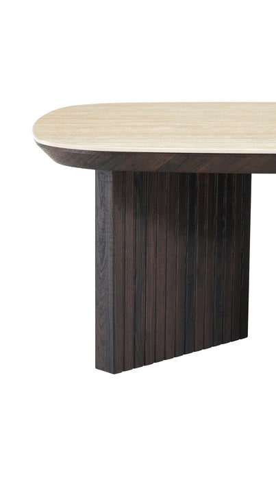 Table basse SAMOIS Céramique Travertin 90 x 90 cm