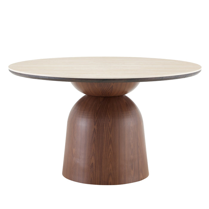 Eettafel MEDARD Rond 130 cm Travertin Look