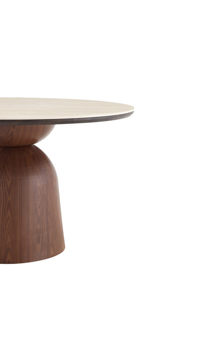 Eettafel MEDARD Rond 130 cm Travertin Look