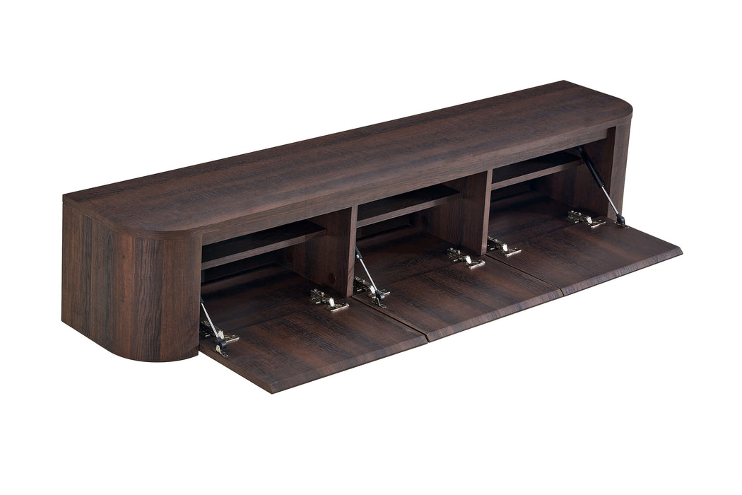 Meuble TV Suspendu Japandi SAUVERN Organique Noyer 180CM