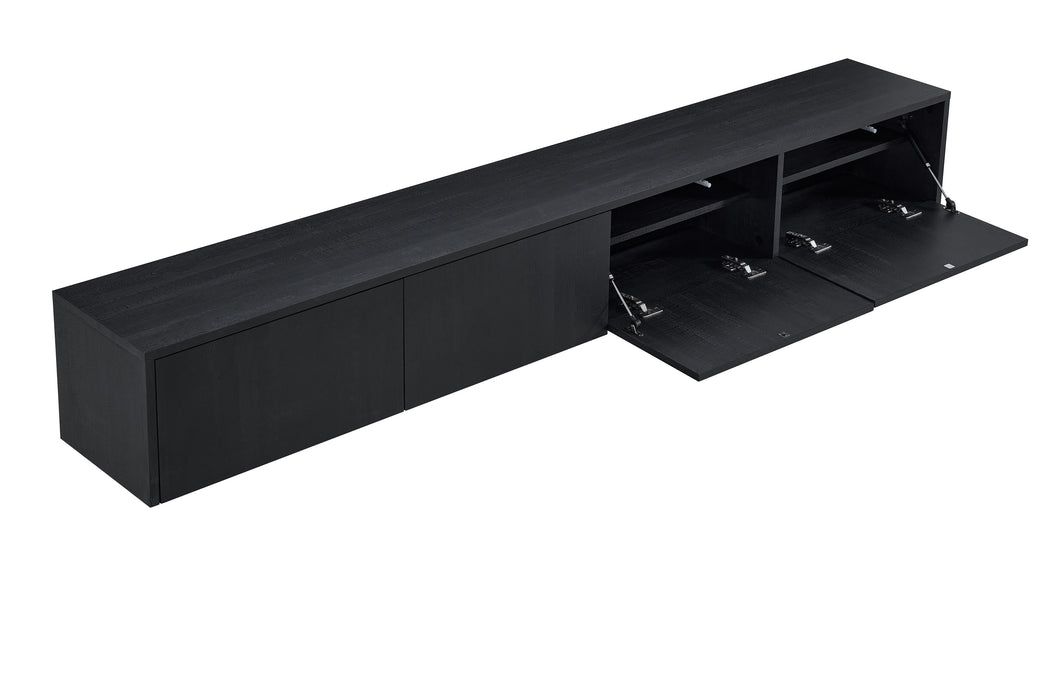 Meuble TV suspendu Japandi VIEUX NOIR 240CM