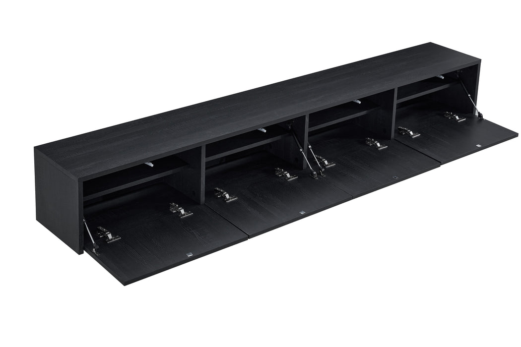 Meuble TV suspendu Japandi VIEUX NOIR 240CM