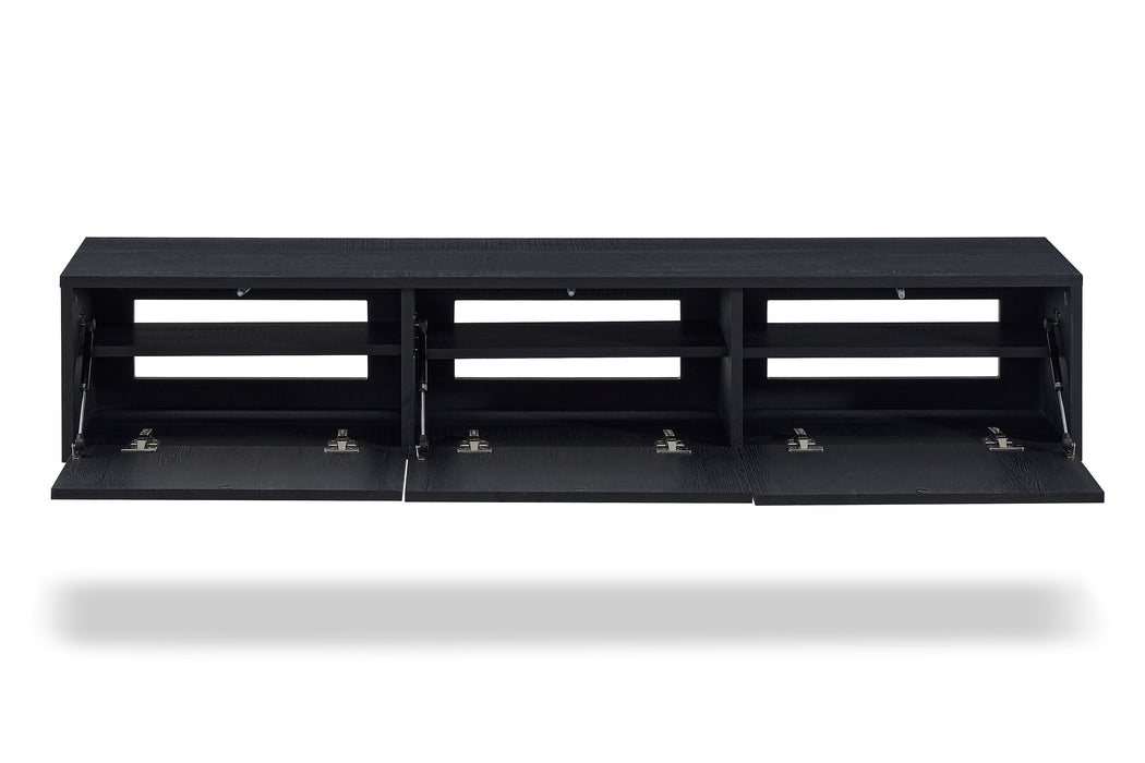 Meuble TV suspendu Japandi VIEUX NOIR 180CM