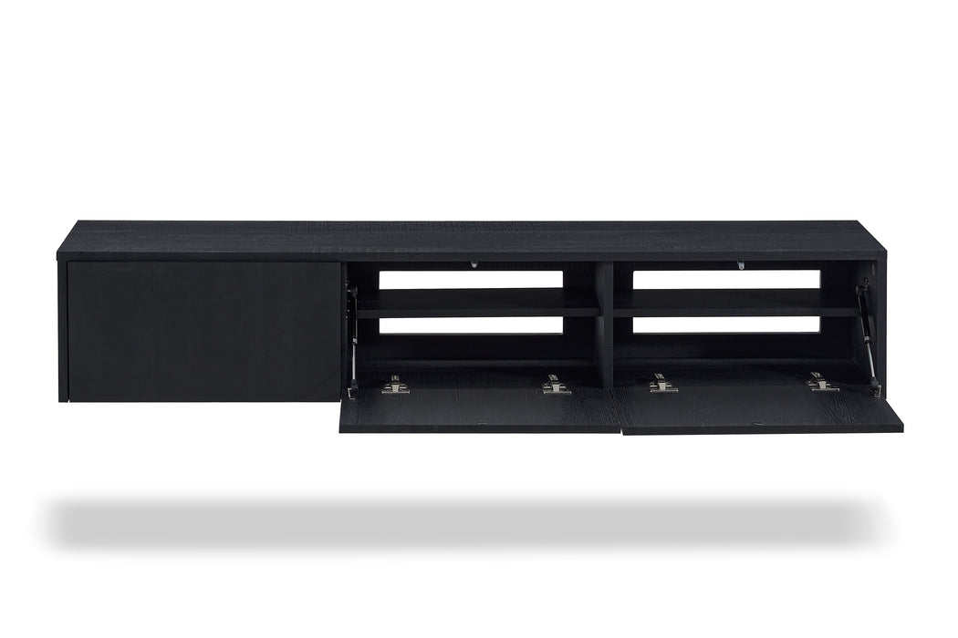 Meuble TV suspendu Japandi VIEUX NOIR 180CM