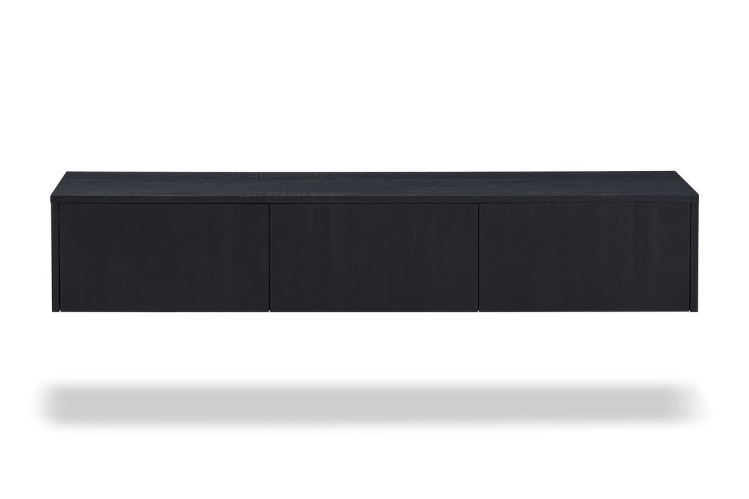 Meuble TV suspendu Japandi VIEUX NOIR 180CM