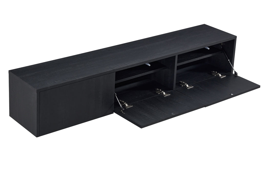 Meuble TV suspendu Japandi VIEUX NOIR 180CM