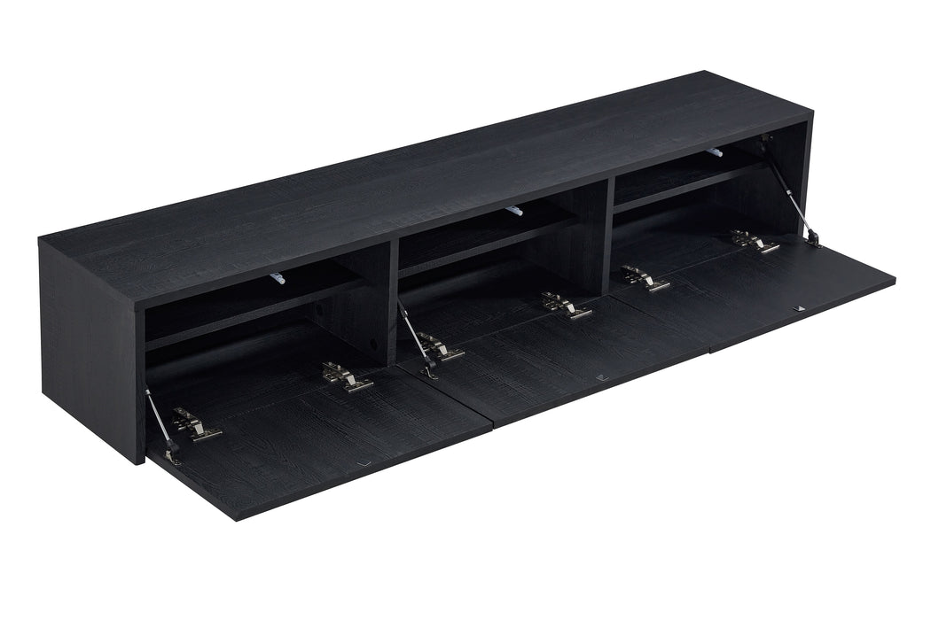 Meuble TV suspendu Japandi VIEUX NOIR 180CM