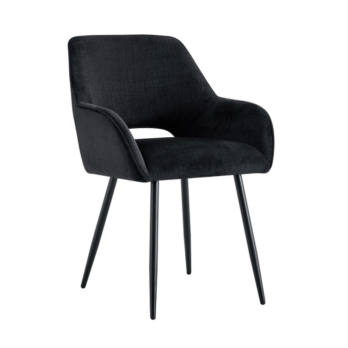 Chaise de Salle à Manger Origny Velours Noir