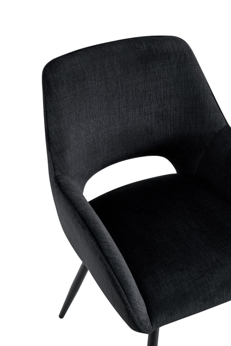 Chaise de Salle à Manger Origny Velours Noir