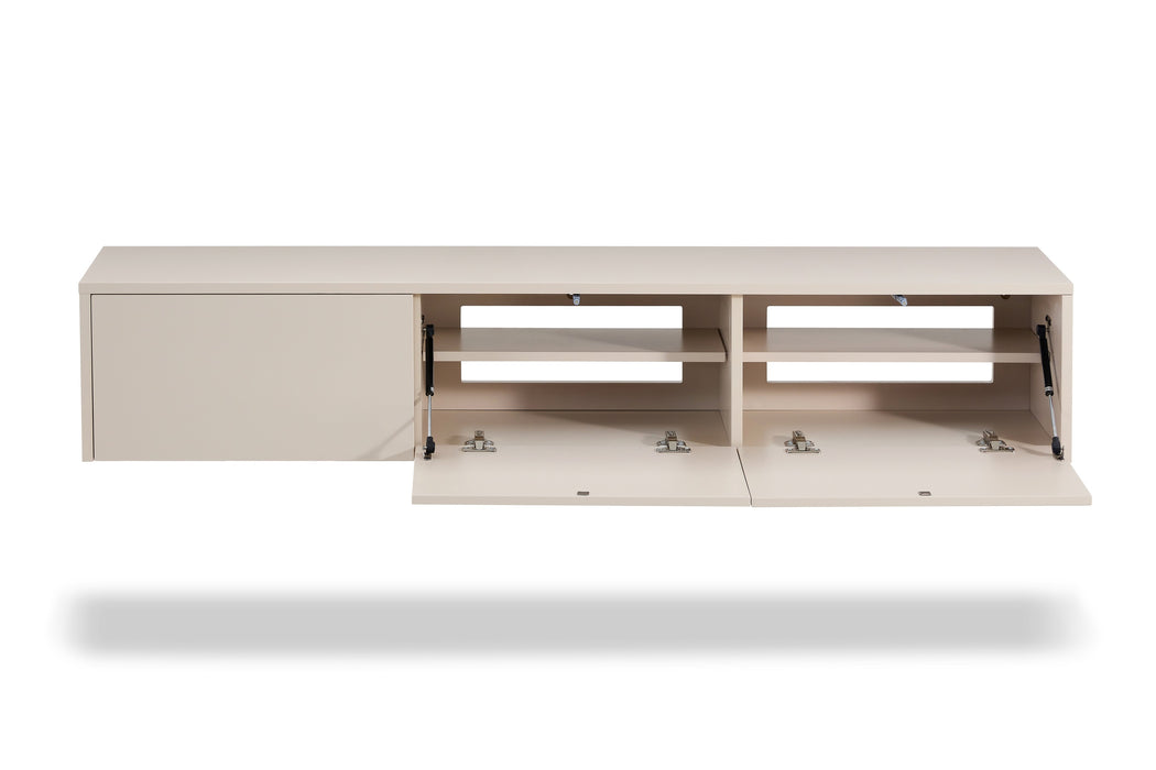 Meuble TV Suspendu Japandi SAUVERN Ivoire 180CM