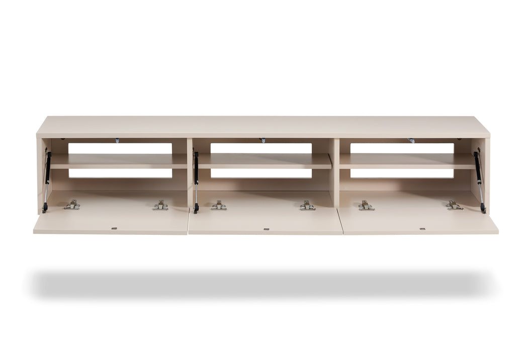 Meuble TV Suspendu Japandi SAUVERN Ivoire 180CM