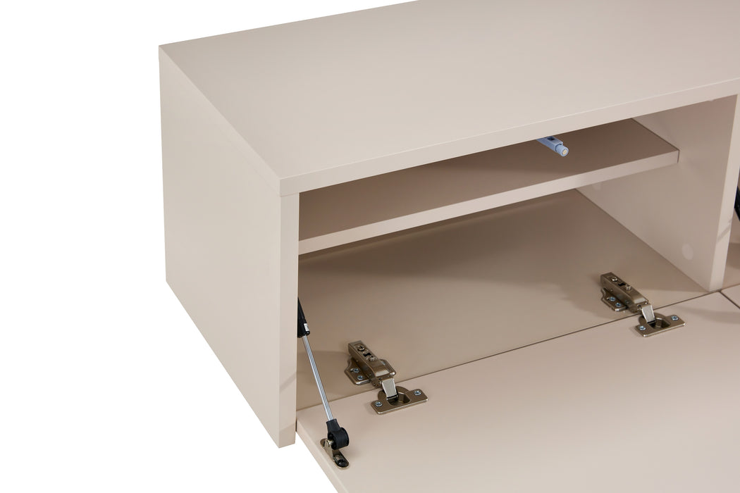 Meuble TV Suspendu Japandi SAUVERN Ivoire 180CM