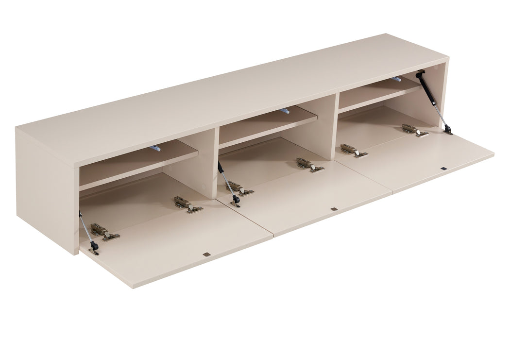 Meuble TV Suspendu Japandi SAUVERN Ivoire 180CM