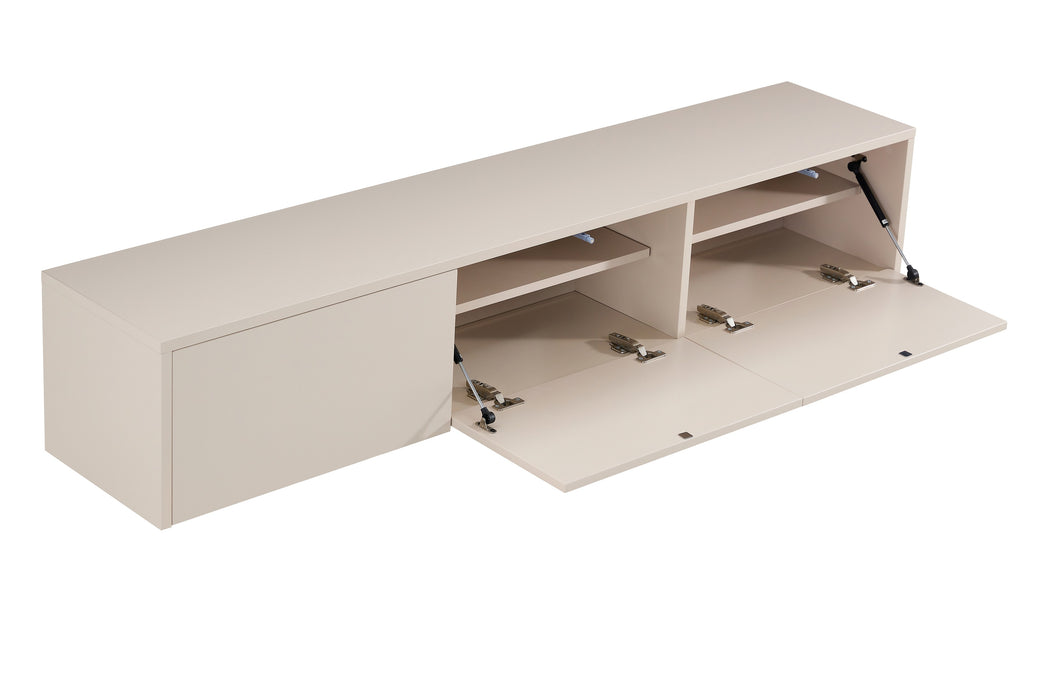 Meuble TV Suspendu Japandi SAUVERN Ivoire 180CM