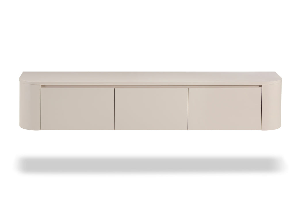 Meuble TV Suspendu Japandi SAUVERN Organique Ivoire 180CM