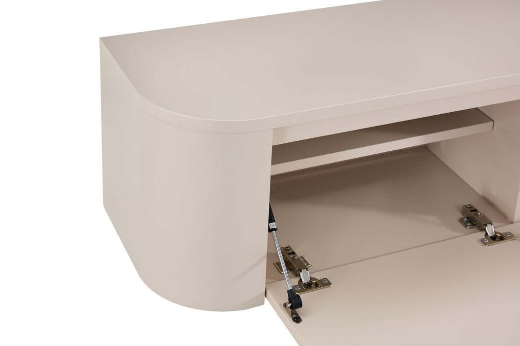 Meuble TV Suspendu Japandi SAUVERN Organique Ivoire 180CM