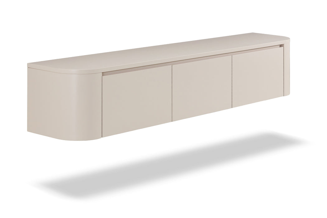 Meuble TV Suspendu Japandi SAUVERN Organique Ivoire 180CM