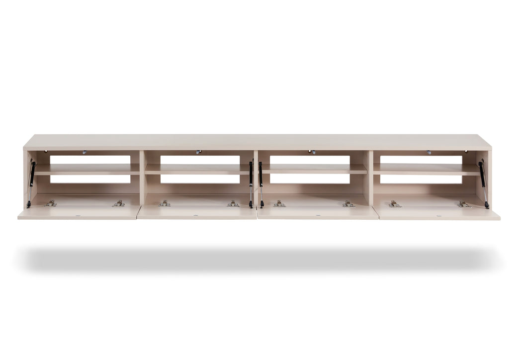 Meuble TV Suspendu Japandi SAUVERN Ivoire 240CM