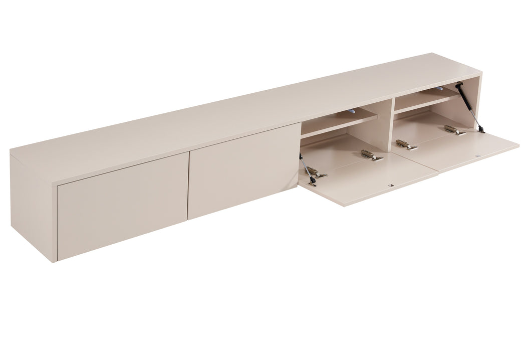 Meuble TV Suspendu Japandi SAUVERN Ivoire 240CM