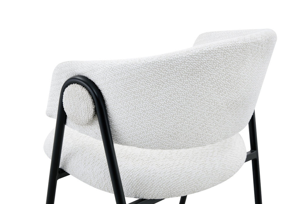 BARETZ Eetkamerstoel Bouclé Creme