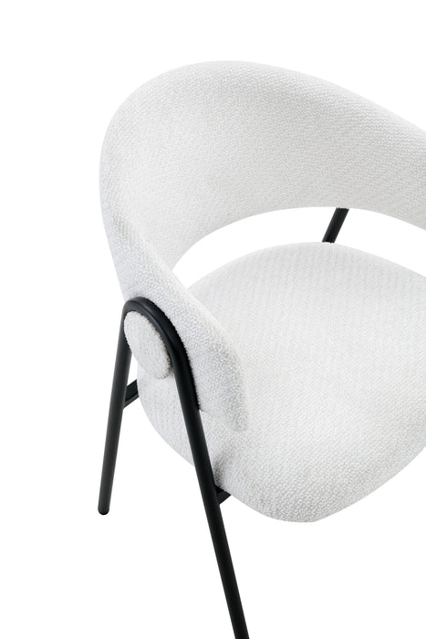 BARETZ Eetkamerstoel Bouclé Creme