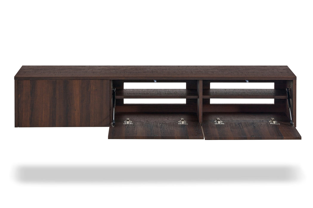 Meuble TV suspendu Japandi VIEUX NOYER 180CM